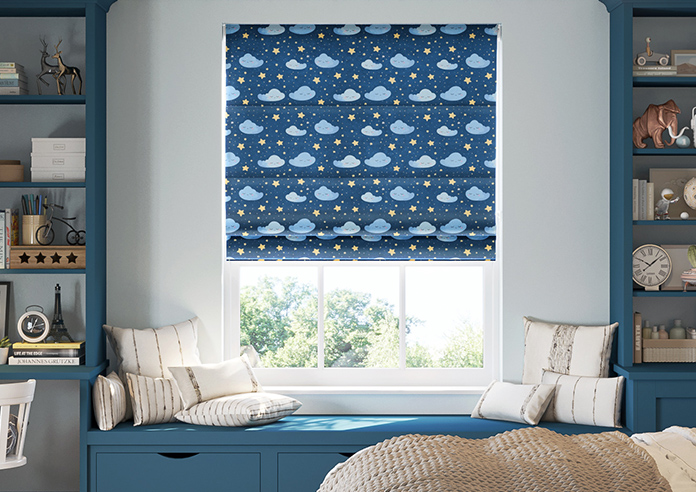 Starry Night, Blue Sighs - Motorised Roman Blind - Image 3